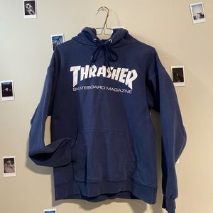 Navy blue thrasher hoodie